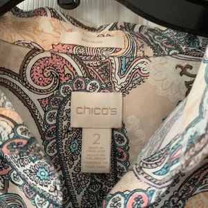 Chico's Multi-Colored Paisley Button Down Blouse